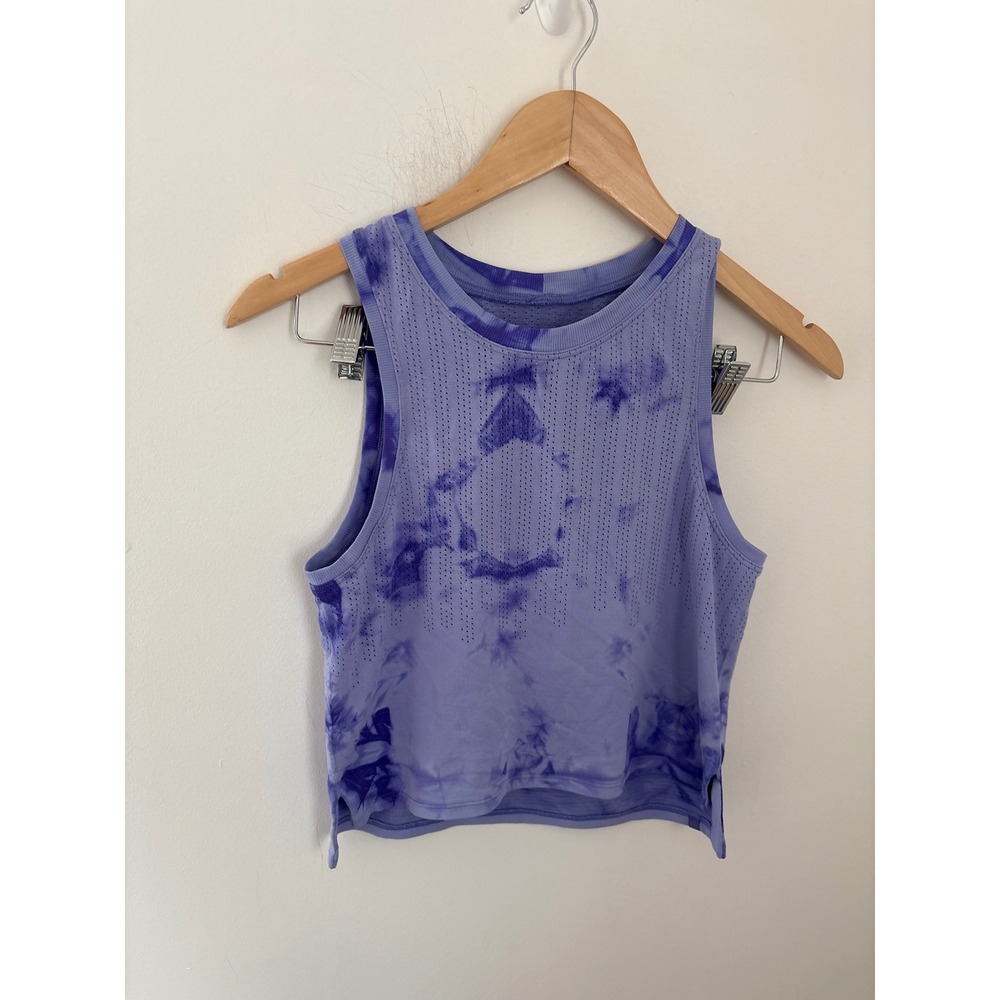 Lululemon Swiftly Tech Racerback Tank Top 2.0 Purple Tie Dye Cropped Size 4-6
